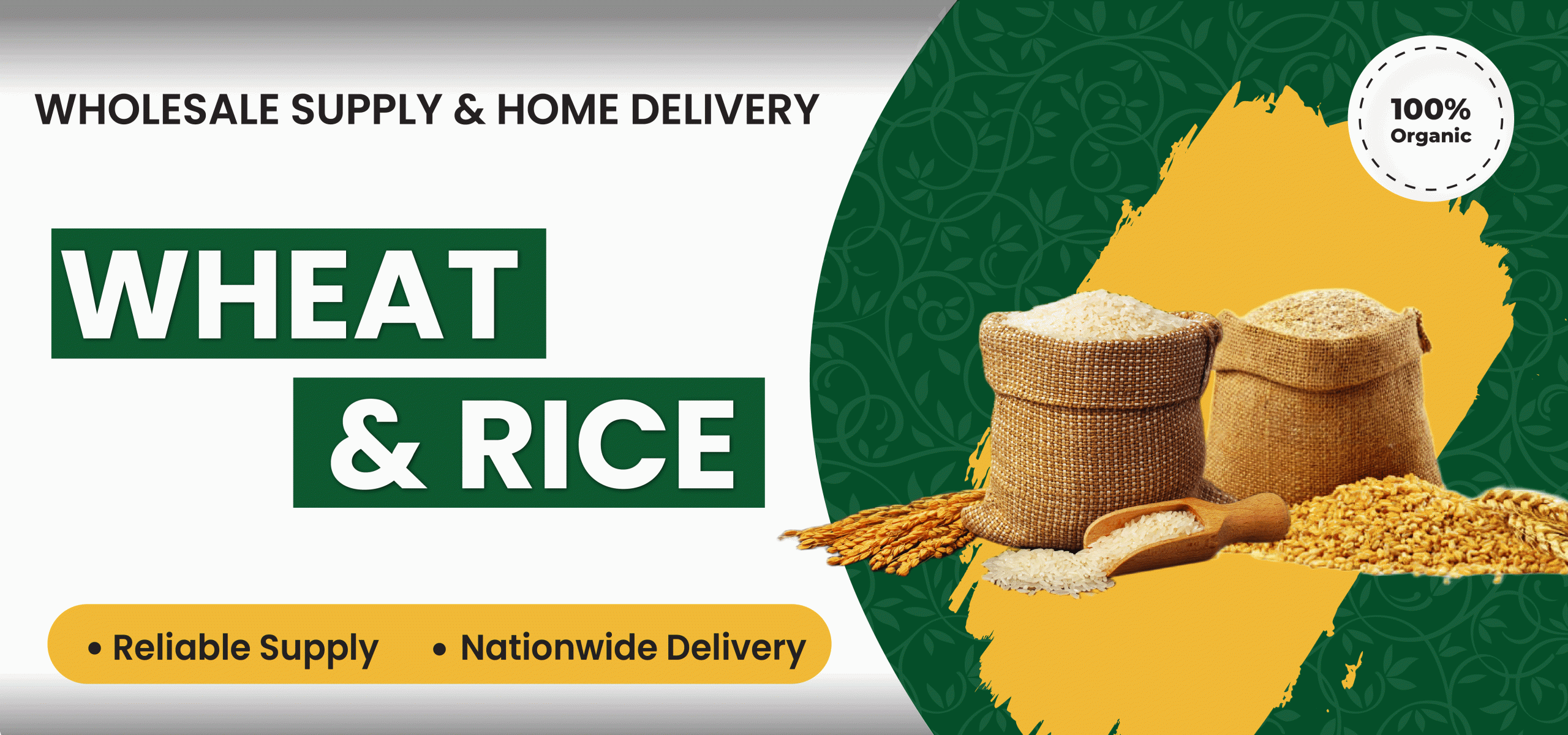 Wholesale Wheat and Rice Mid Banner - Kissan Store Pakistan